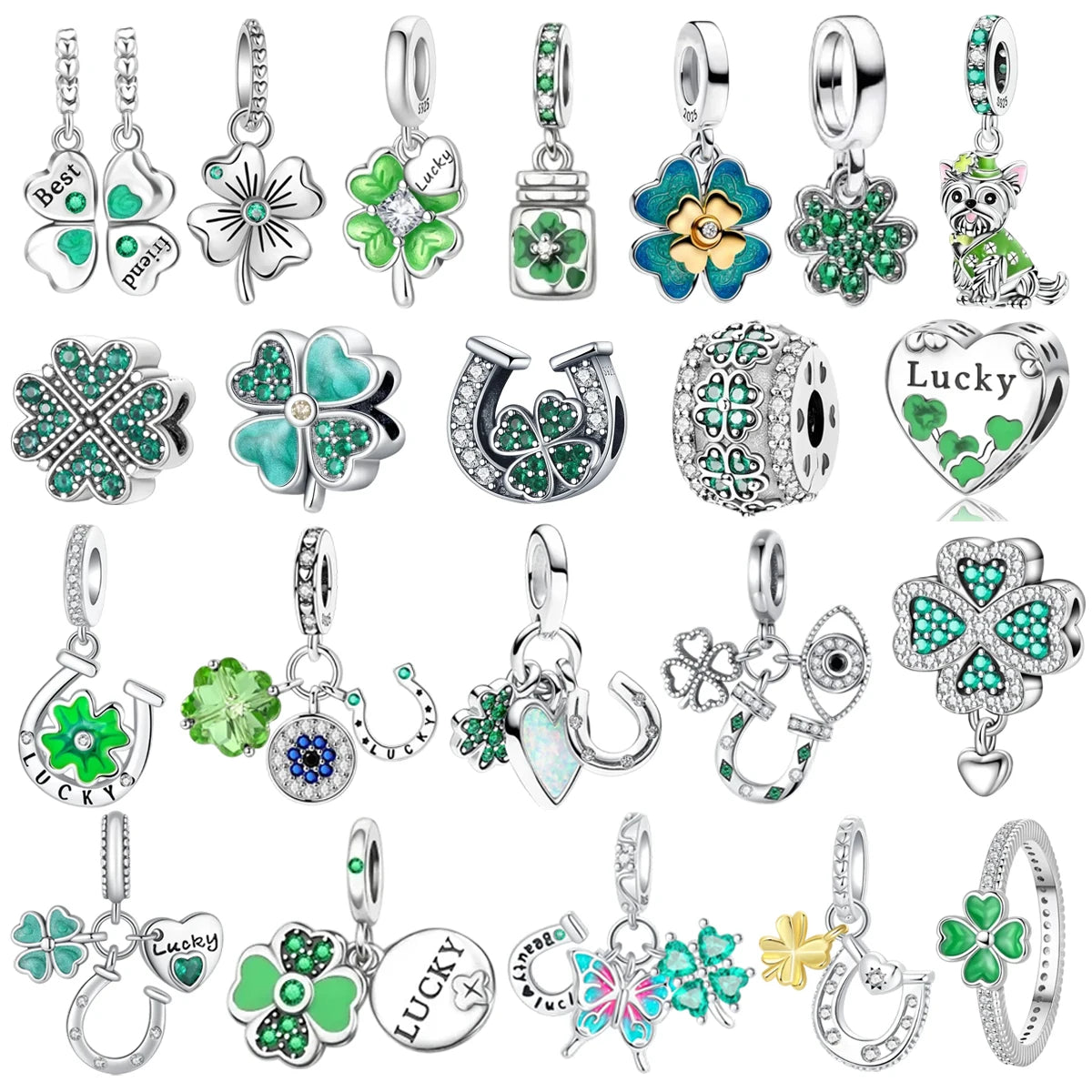 Lucky Sterling Silver Charms Green — Swuffy