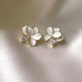 Ftcy Camellia Stud Earring Elegant — Swuffy