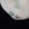 Silver Zircon Wing Stud Earrings — Swuffy