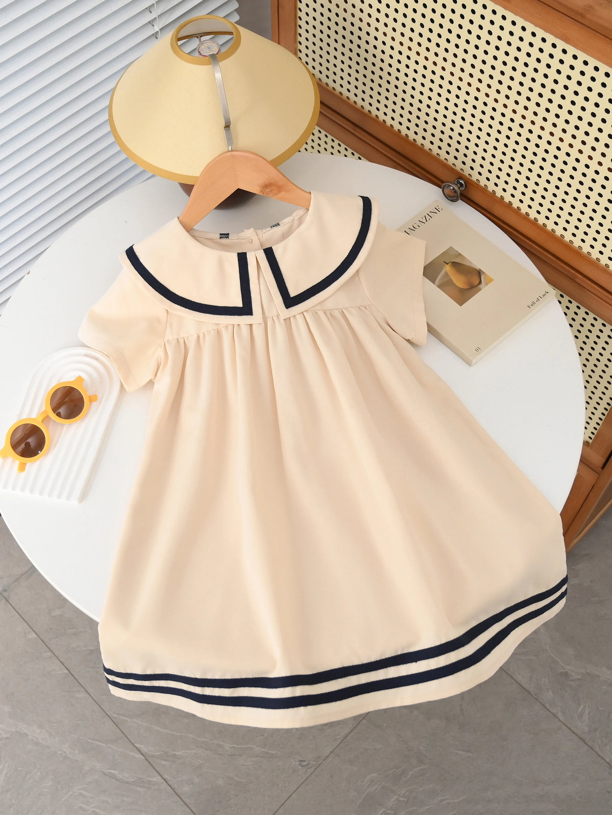 Summer Girl Dress Solid Navy — Swuffy