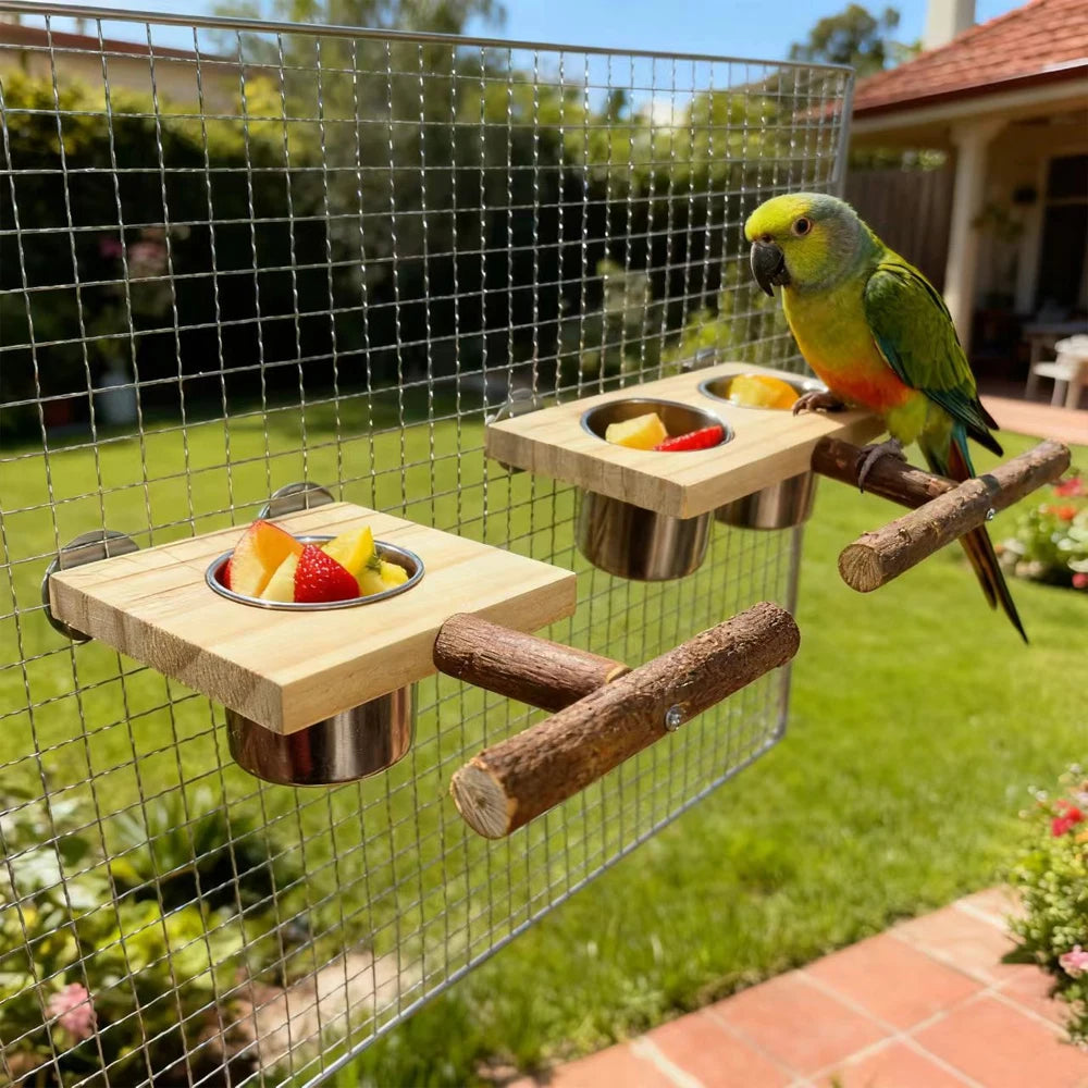 Wooden Bird Perch Stand — Swuffy