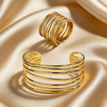 Layered Bangle Ring Jewelry Gold — Swuffy