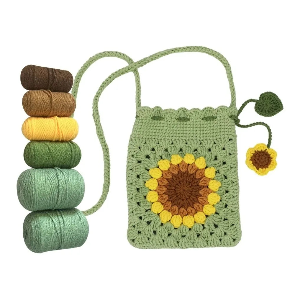 Crochet Crossbody Bag Knitted Flower — Swuffy