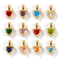 Heart Brass Rhinestone Birthstone Charms — Swuffy