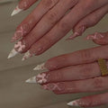 Bow False Nails White French — Swuffy