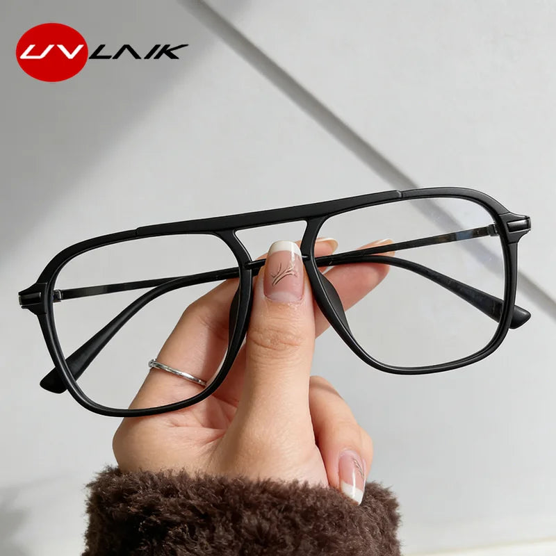Retro Double Bridge Glasses Lens — Swuffy