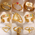 Sweet Heart Openwork Rings Stainless — Swuffy