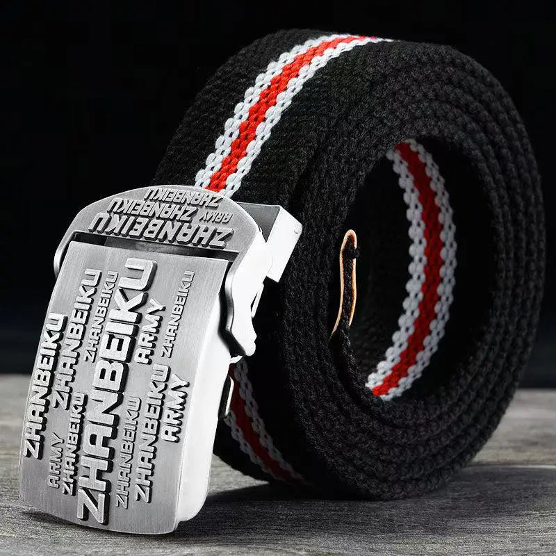 Canvas Belt Smooth Automatic Buckle — Swuffy