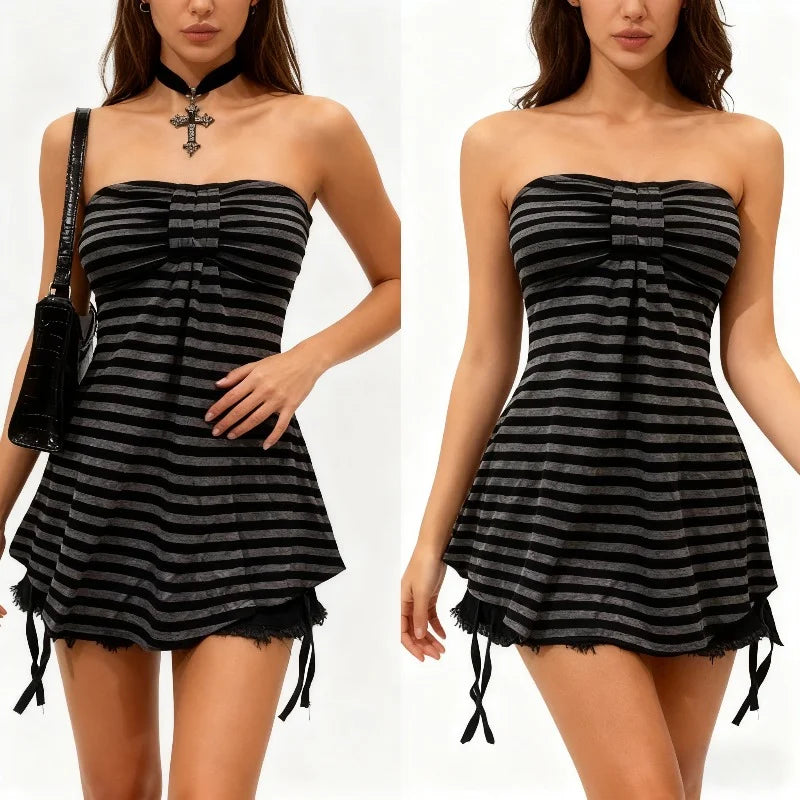 Gothic Strapless Tops Sexy Slim — Swuffy
