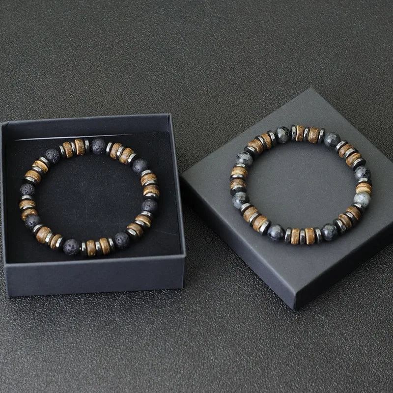 Vintage Bracelet Stone Natural Wooden — Swuffy