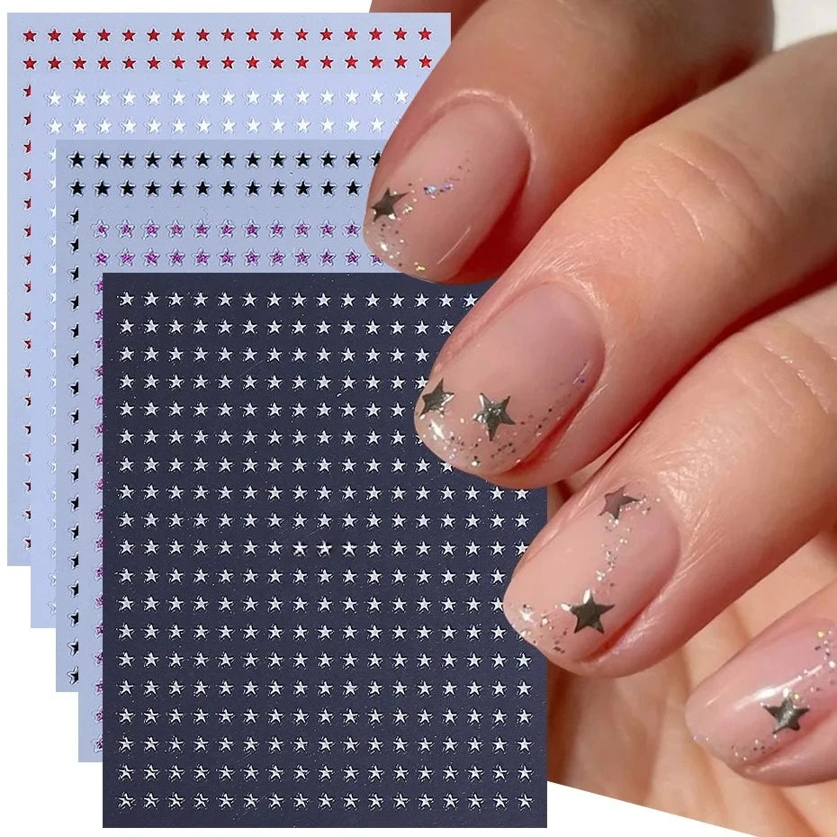 Black White Little Star Nail — Swuffy