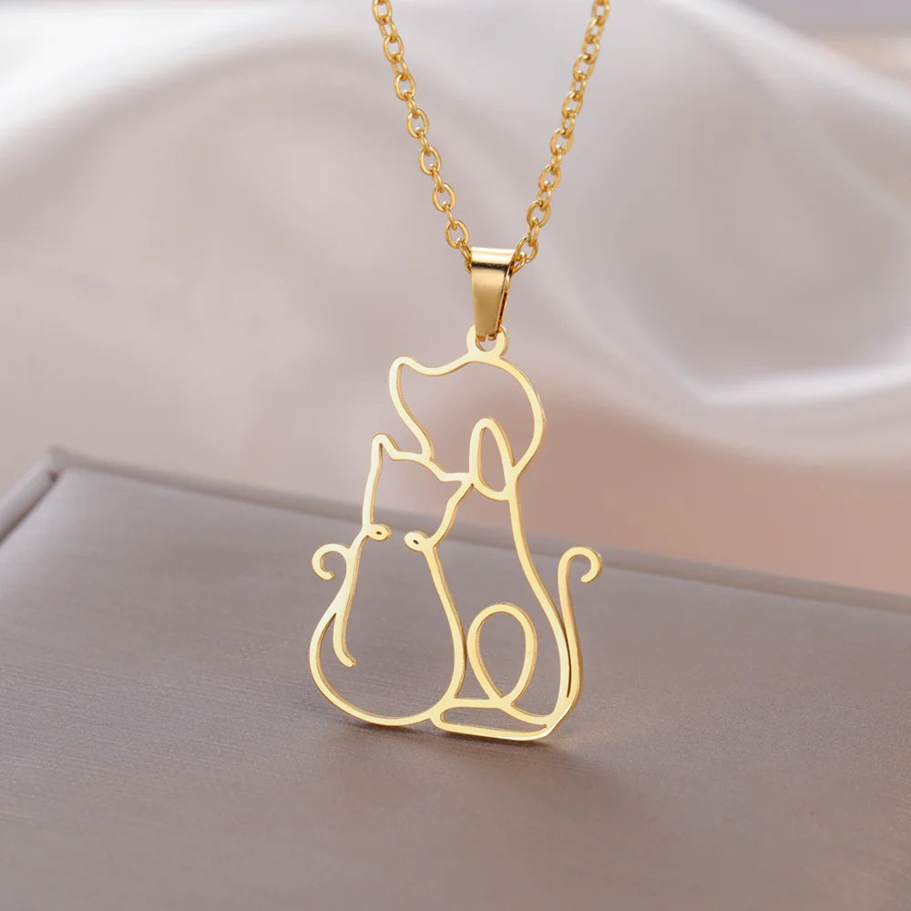 Cazador Cat Dog Pendant Necklace — Swuffy
