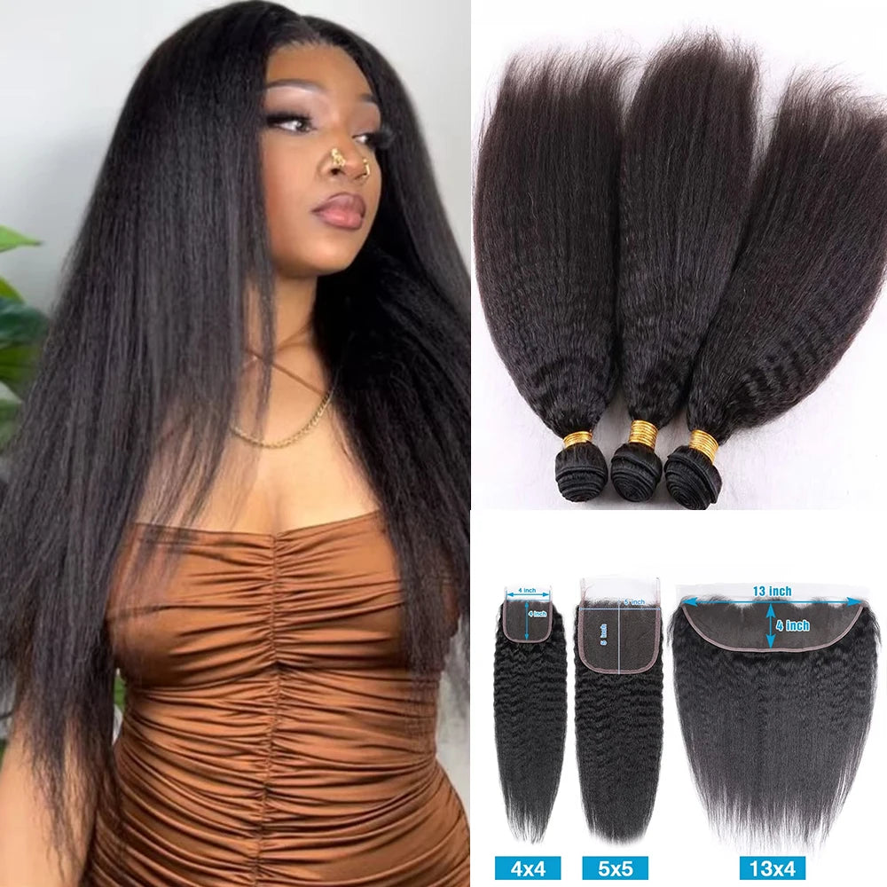 Human Hair Bundles Closure Kinky — Swuffy