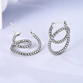 Sterling Silver Earrings Sparkling Snake — Swuffy