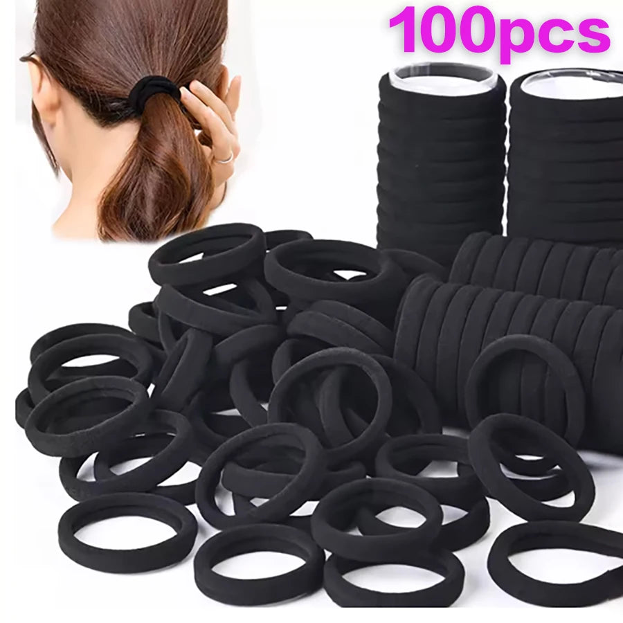 Black Hair Ties Girls Seamless — Swuffy