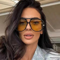 Large Frame Orange Oval Sunglasses — Swuffy