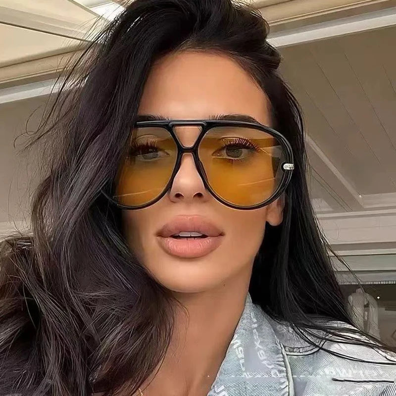 Large Frame Orange Oval Sunglasses — Swuffy