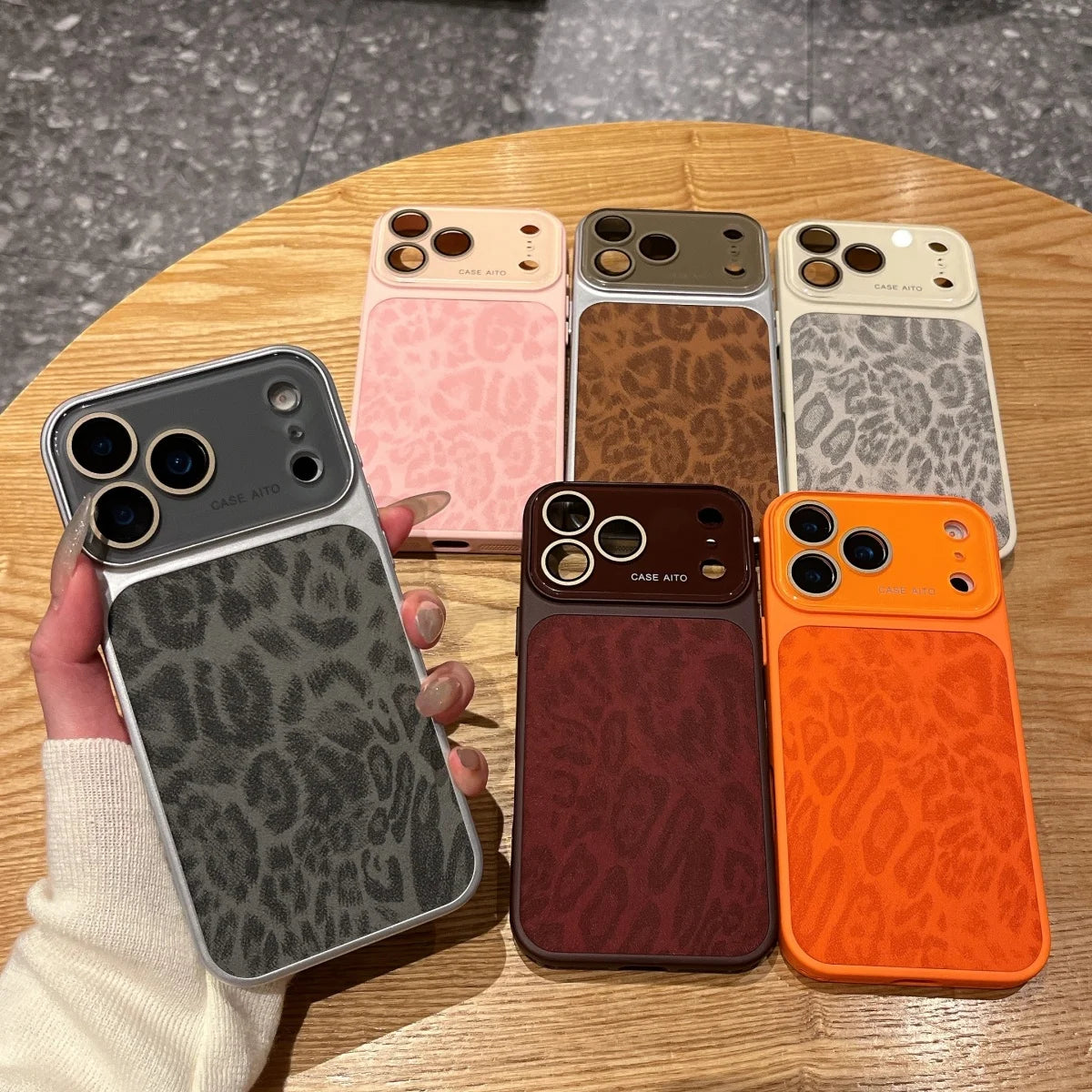 Leopard Print Leather Texture Phone — Swuffy