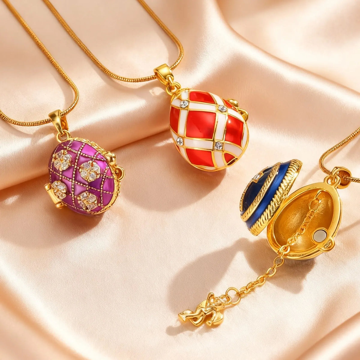 Vintage Enamel Easter Egg Pendant — Swuffy