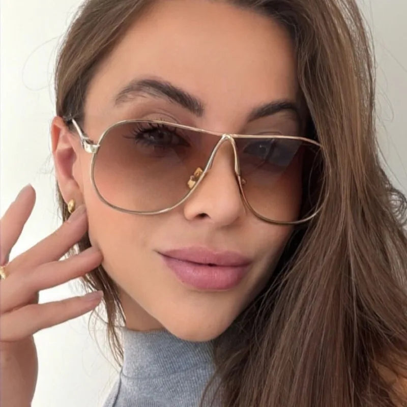 Metal Large Frame Sunglasses Internet — Swuffy
