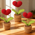 Handmade Knitted Flower Pot Red — Swuffy