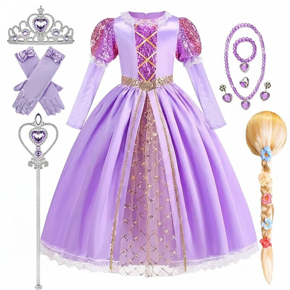 Girls Rapunzal Princess Dress Girls — Swuffy