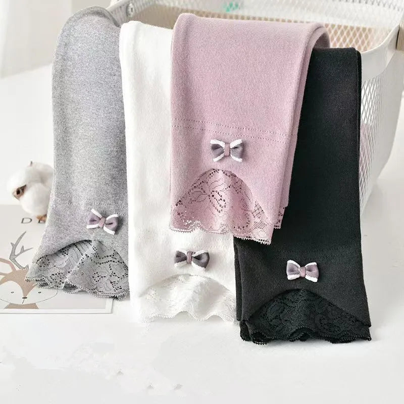 Spring Autumn Lace Bow Leggings — Swuffy