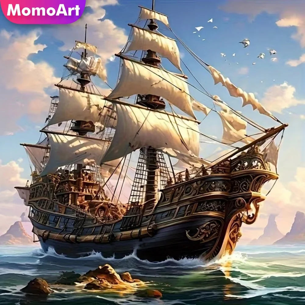 Momoart Diamond Embroidery Ship Landscape — Swuffy