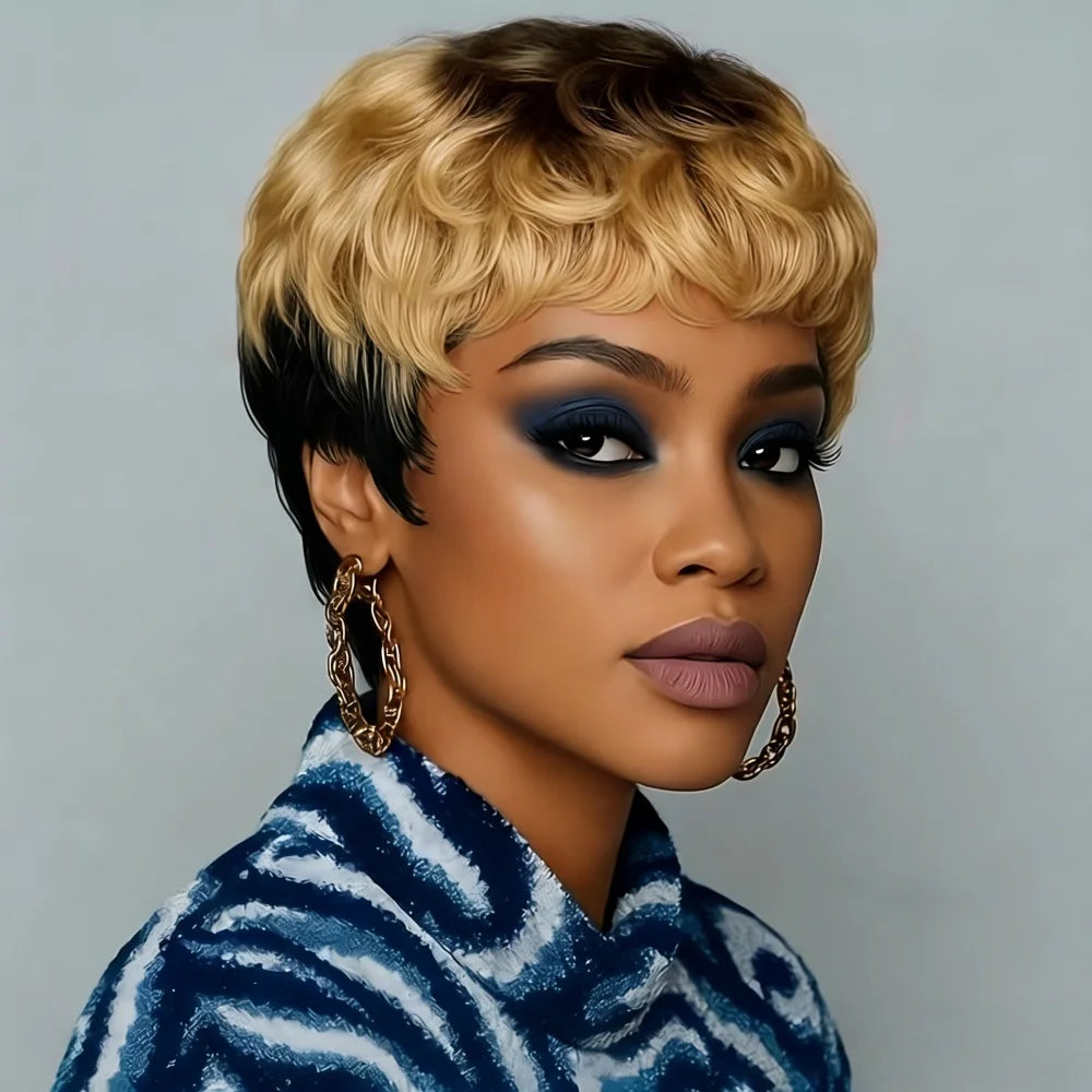Pixie Cut Wig Curly Wave — Swuffy