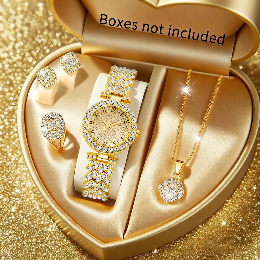 Roman Pattern Diamond Inlaid Watch — Swuffy