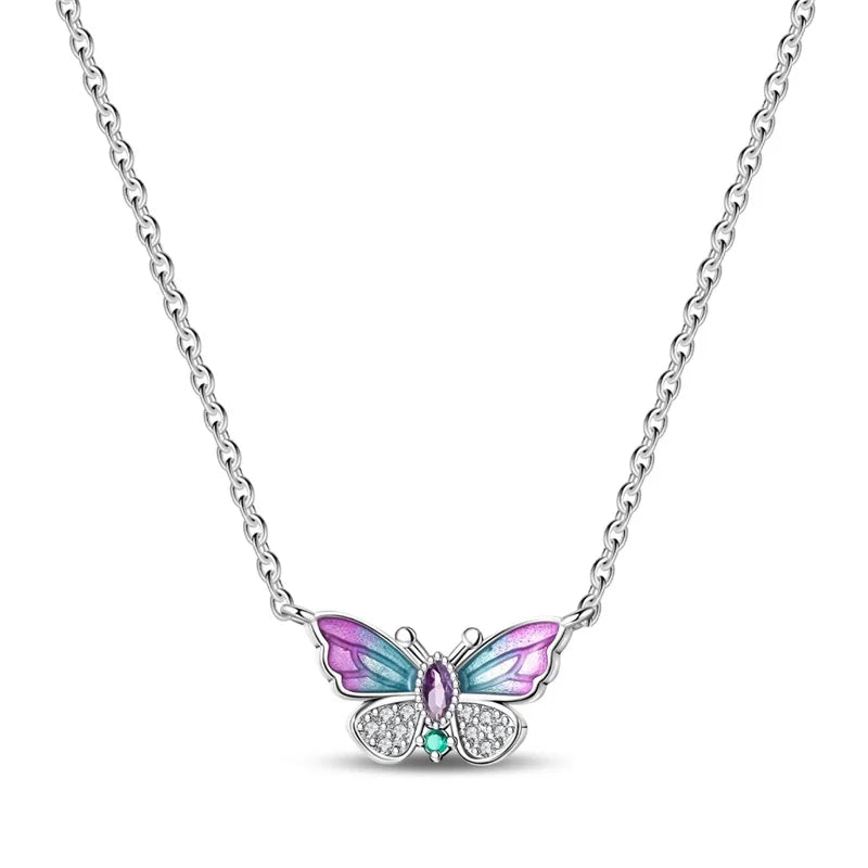 Sterling Silver Butterfly Zircon Necklace — Swuffy