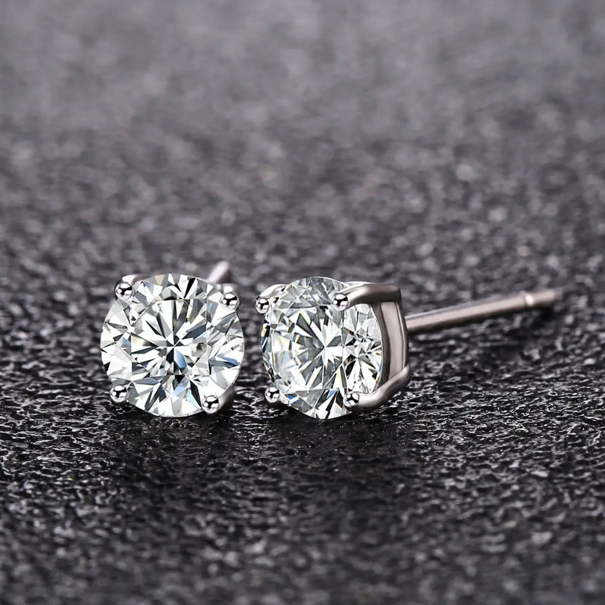 Fine Sterling Silver Diamond Stud — Swuffy