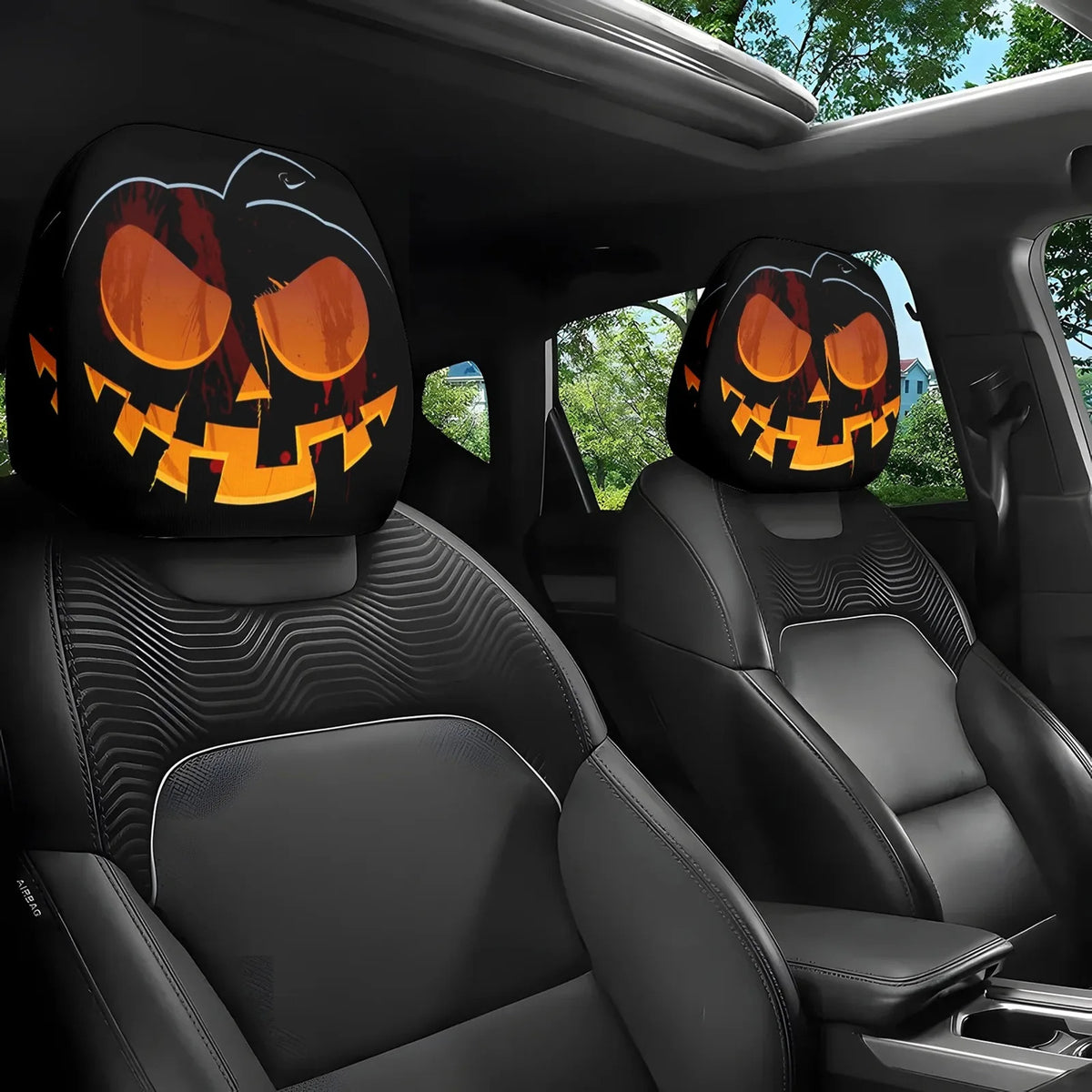 Skull Print Elastic Car Headrest — Swuffy
