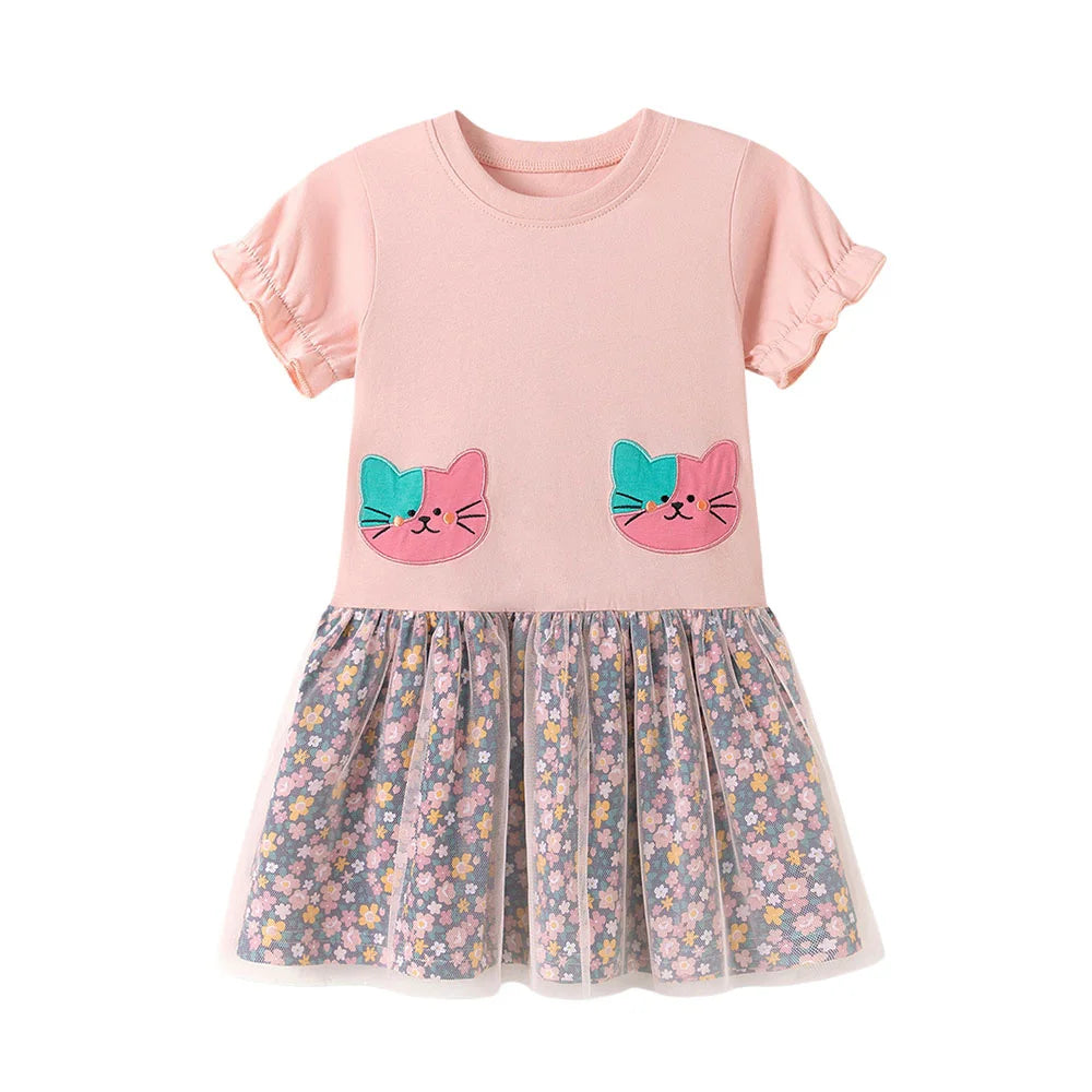 Cats Embroidery Summer Dress Girls — Swuffy