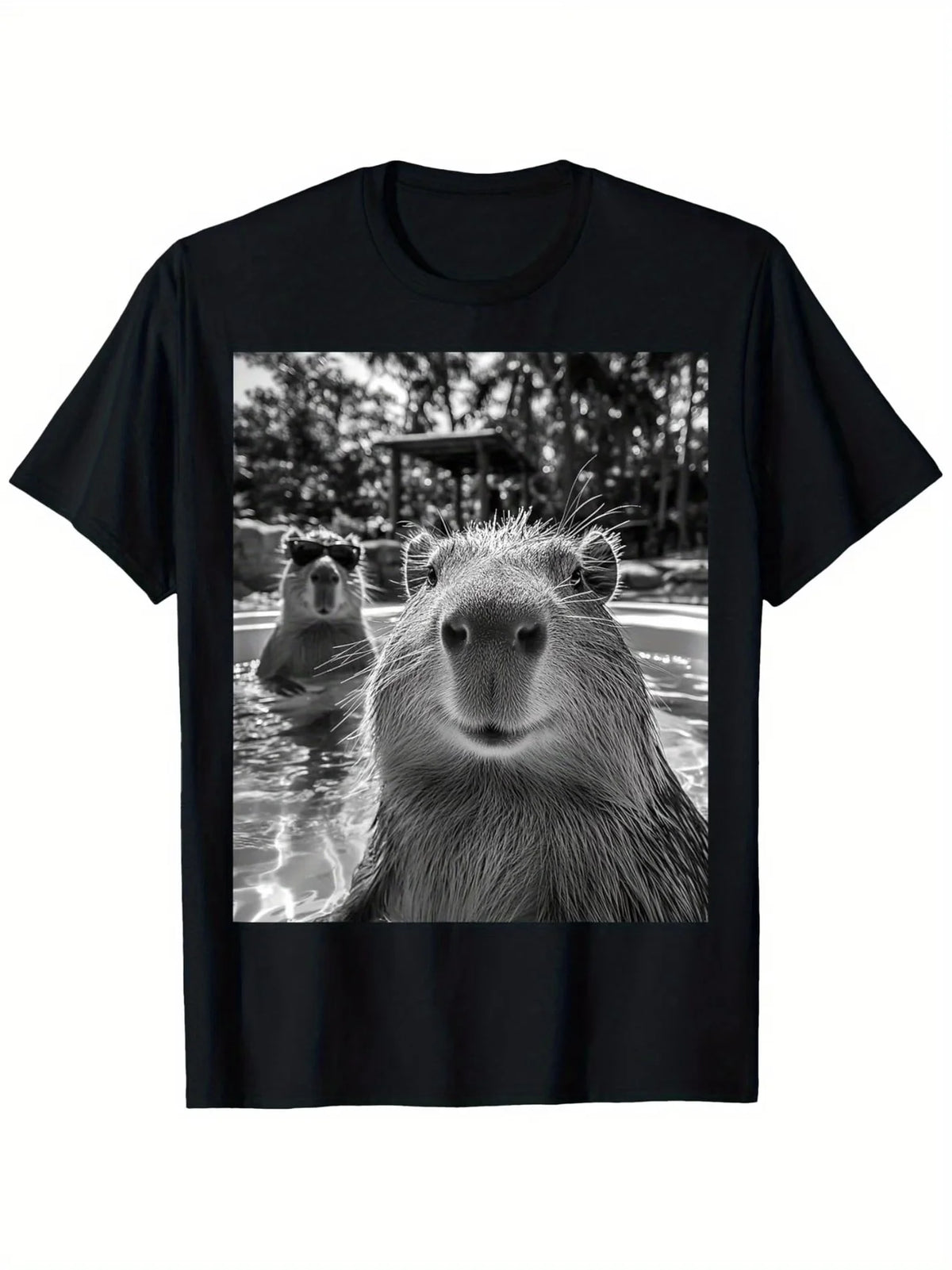 Capybara Selfie Print Meme Shirt — Swuffy