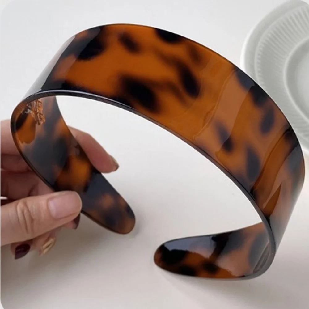 Leopard Print Headband Fashionable Wide — Swuffy