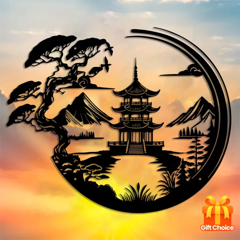 Large Modern Chinese Landscape Metal — Swuffy