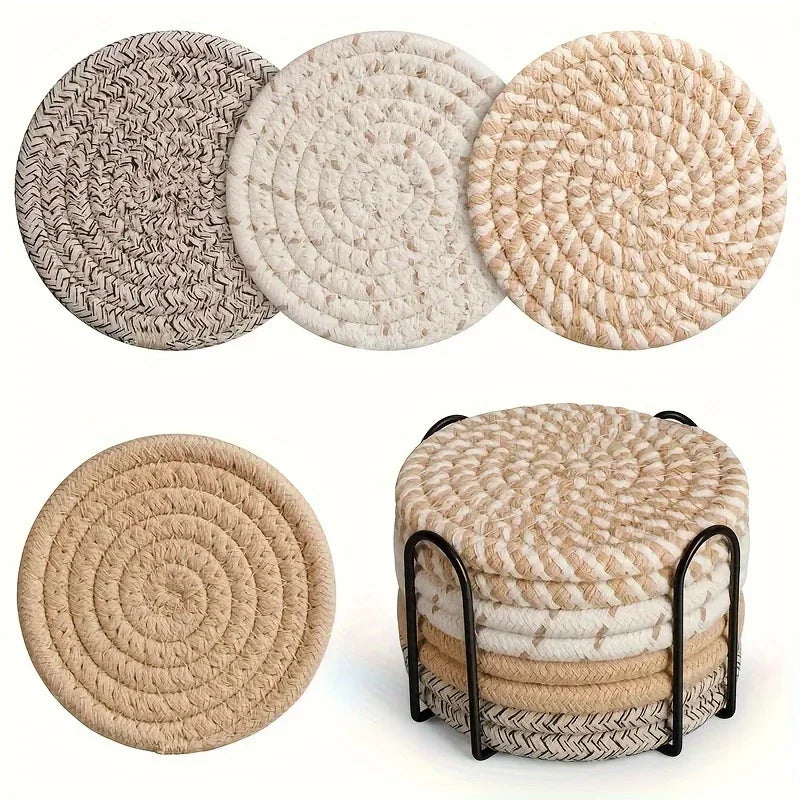Boho Cotton Woven Drink Coasters — Swuffy