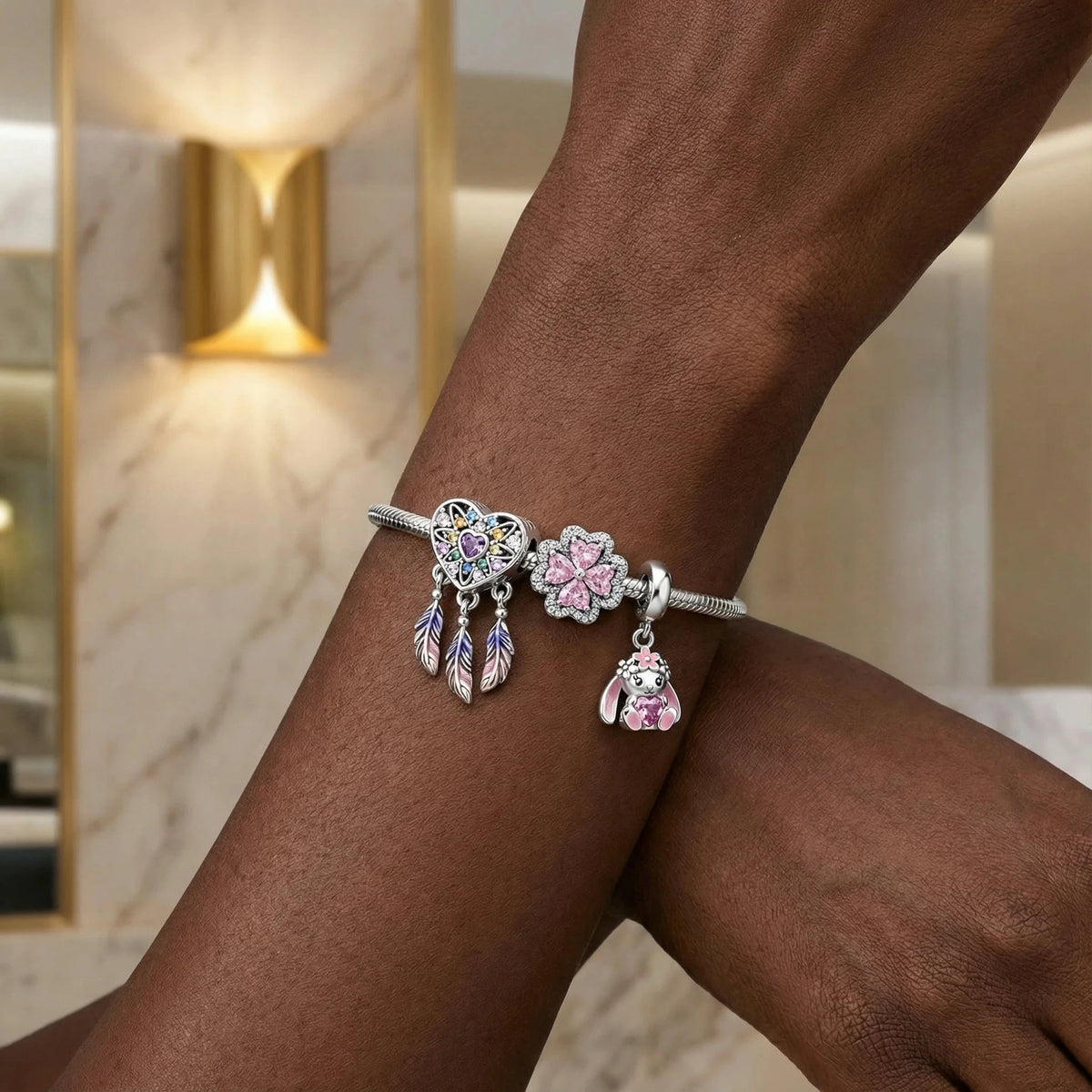 Sterling Silver Rabbit Flower Charms — Swuffy