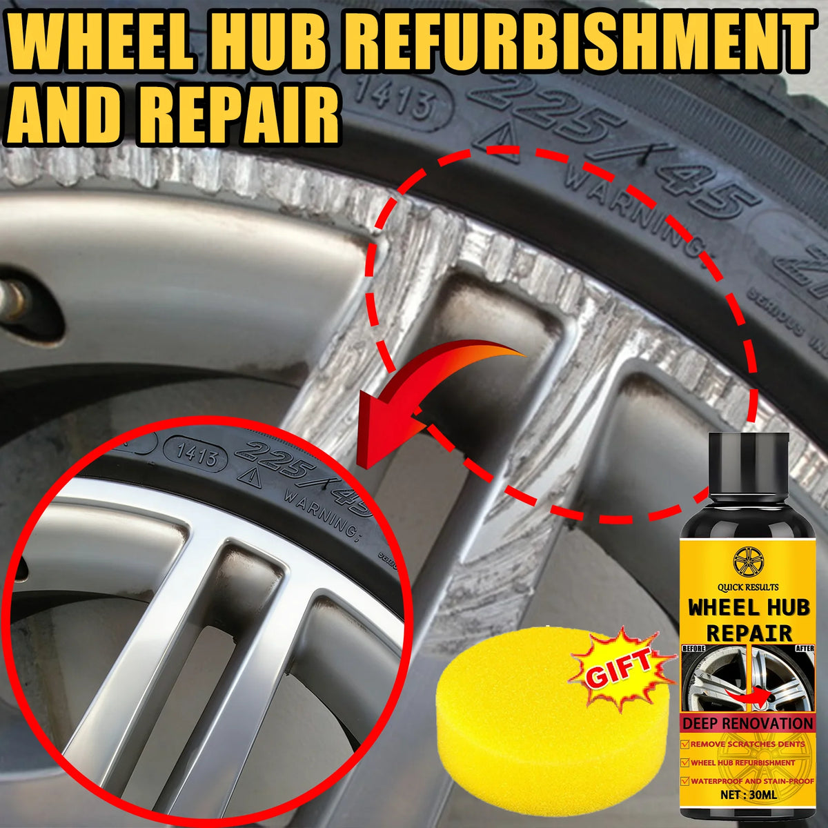 Car Wheel Hub Scratch Refurbishment — Swuffy