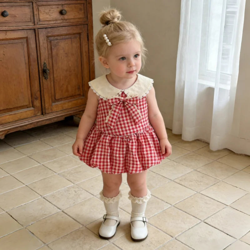 Girls Dresses Summer Cotton Red — Swuffy
