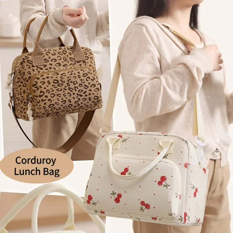 Corduroy Lunch Bag Thermal Insulation — Swuffy