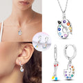 Sterling Silver Earrings Necklace Lady — Swuffy