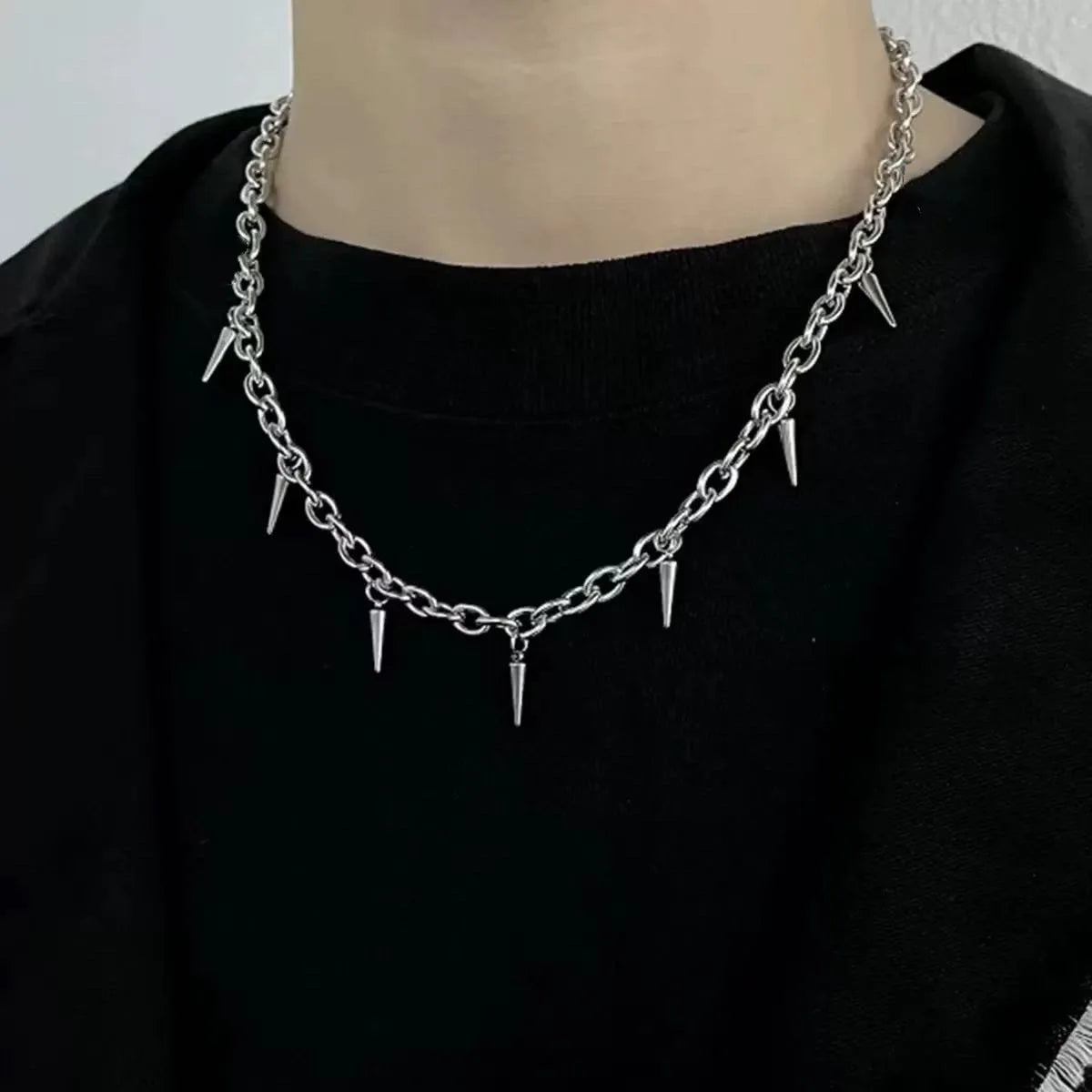Punk Rivet Tassel Necklace Hip — Swuffy