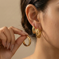 Gold Plated Braided Hoop Earrings — Swuffy