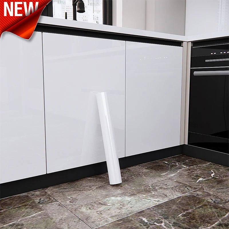 Glossy White Self Adhesive Wallpaper — Swuffy