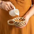 Ceramic Checkered Pattern Tea Cup — Swuffy