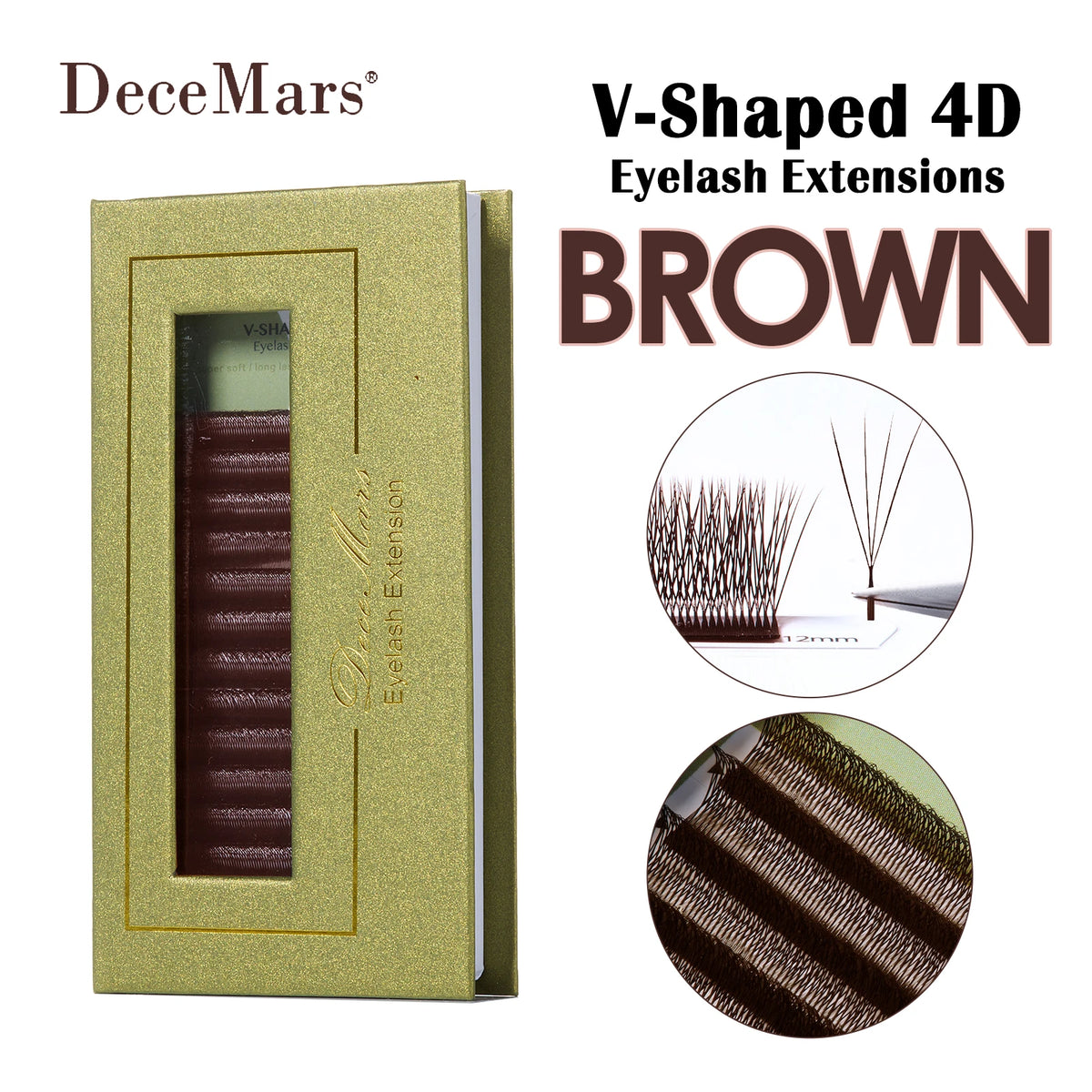 Decemars Shaped Eyelash Extensions Brown — Swuffy