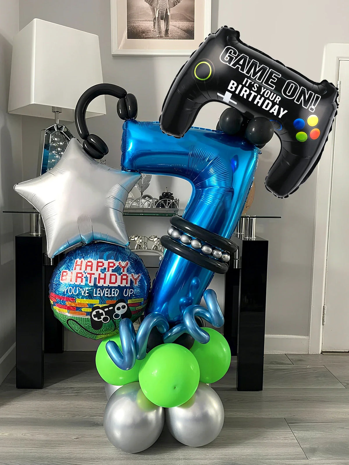 Game Theme Birthday Number Balloon — Swuffy