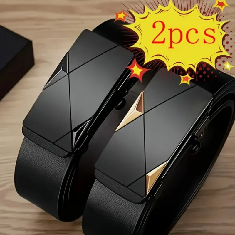 Black Automatic Buckle Casual Belt — Swuffy